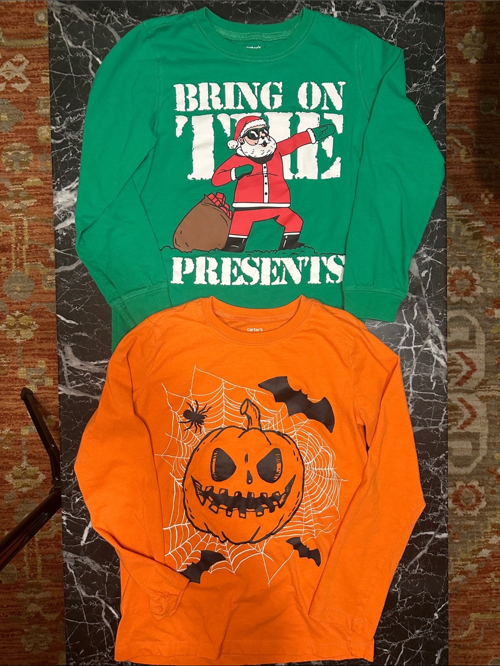 Carter’s Boys Size 10 Holiday Shirt Lot Halloween Christmas Long Sleeve